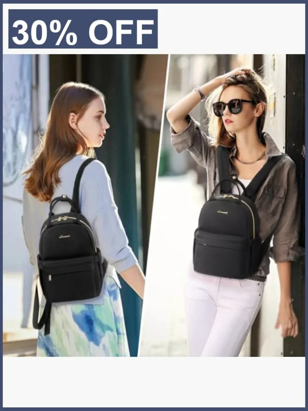 Mini Backpack Purse Women Lightweight Nylon Daypack Travel Work Anti-theft